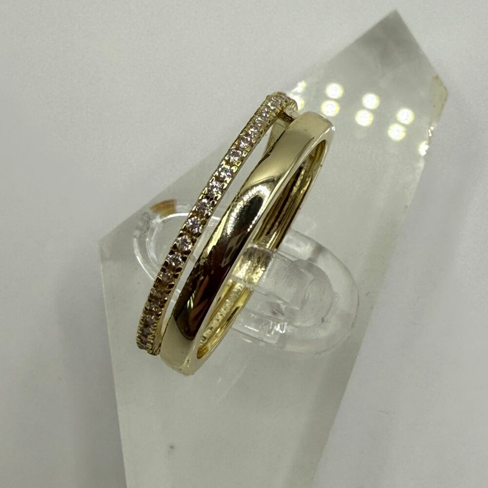 PAVOI 18K Gold Plated Cubic Zirconia Stackable Band Ring Size 8